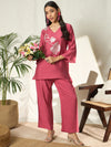 Zahira Floral Embroidered Co-Ord Set with Top & Trousers