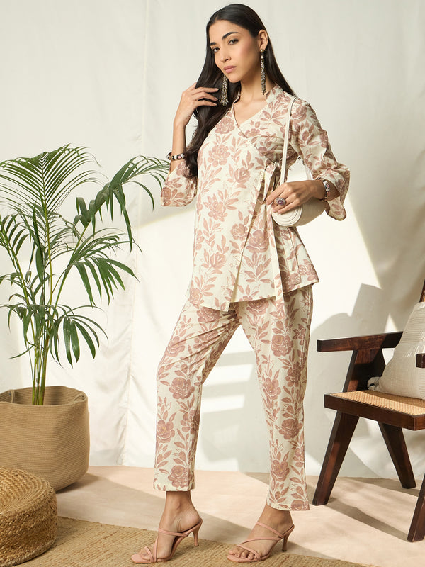 Naira Meadow Floral Printed Tunic & Trouser Co-Ord Set