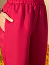 Floral Embroidered Notch Neck Zari Straight Kurta With Trouser & Dupatta