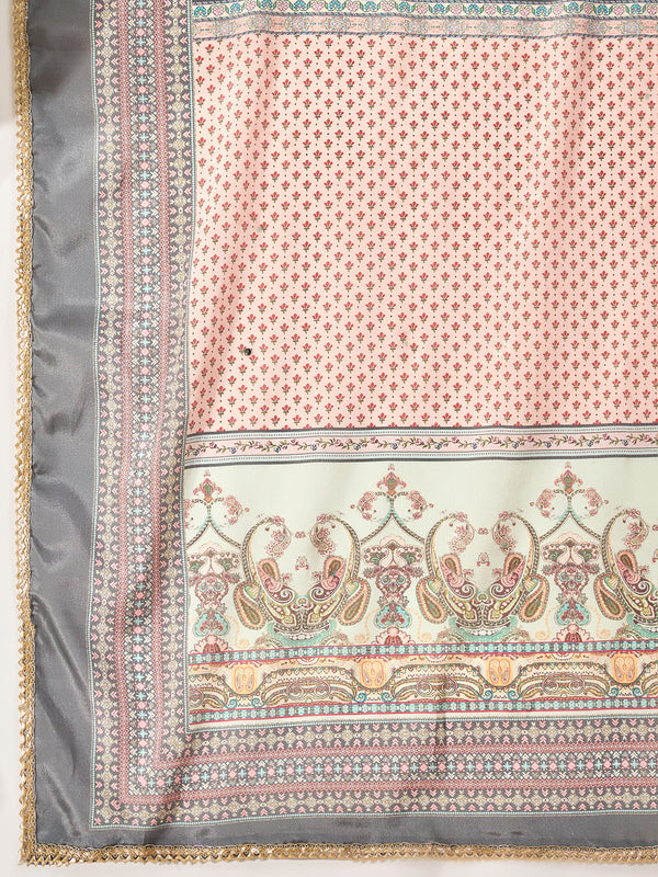 Seaside Glow Silk Blend Sea Green Embroidered Kurta Set with Dupatta