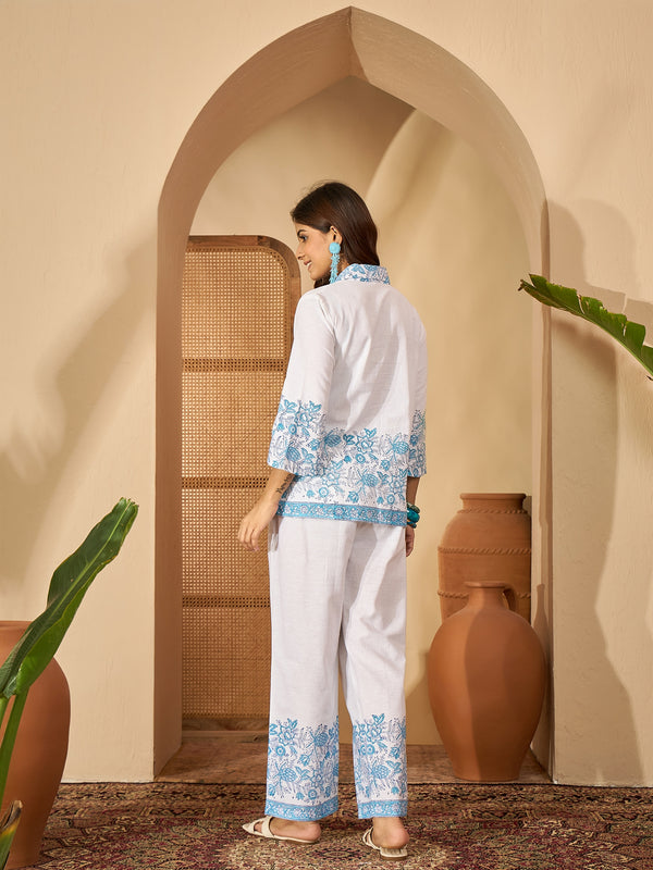 Ruhani Indigo Block Printed Co-Ord Set