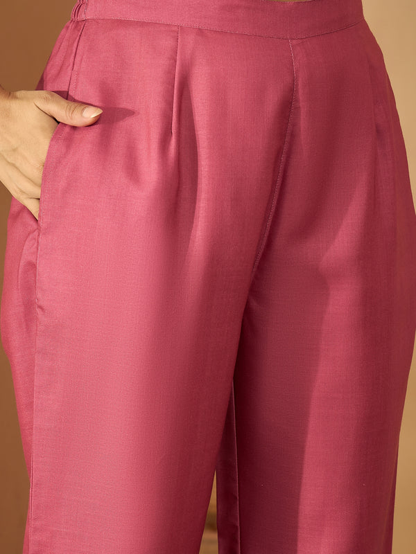 Amaira Roseglow – Floral Embroidered Pink & Cream Co-Ord Set