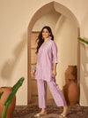 Aarza Embroidered V-Neck Tunic with Trouser Co-ord Set