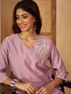 Aarza Embroidered V-Neck Tunic with Trouser Co-ord Set