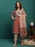 Ruby Harvest Printed Pure Cotton Kurta With Trouser & Dupatta Set