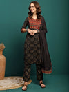 Petal Path Printed Straight Kurta With Trouser & Dupatta Set