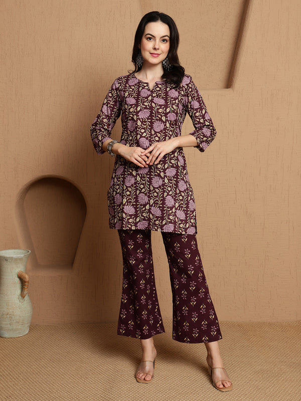 Tavisa Dark Brown Pure Cotton Co-ord Set
