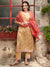 Printed Pure Cotton Straight Kurta With Trouser & Dupatta