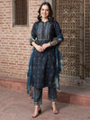 Sky Sonata Floral Printed Kurta Pant Dupatta Set