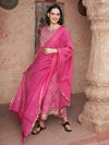 Bandhani Bloom Pink Printed Kurta Pant with Dupatta Set