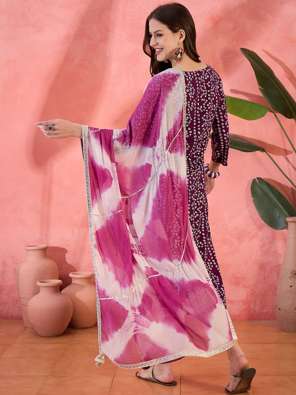 Desert Dream Bandhej Printed Cotton Kurta with Trouser & Dupatta