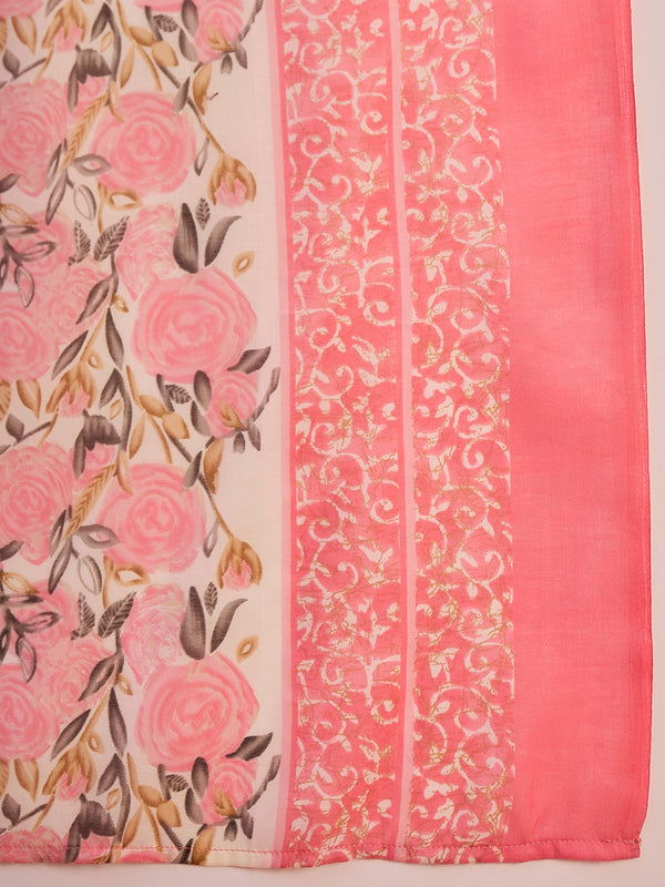 Embroidered Kurta & Trousers With Dupatta Kurta Set
