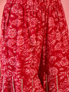 Carmine Red Floral Cotton Anarkali Kurta with Sharara & Dupatta