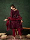 Gotta Grace Printed V-Neck Cotton A-Line Kurta & Trouser with Dupatta