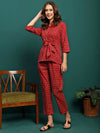 Auburn Whisper Printed Pure Cotton Tunic & Trousers Co-Ord Set