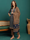 Ocean Drift Printed Pure Cotton Straight Kurta With Trouser & Dupatta Set