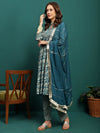 Marine Whisper Printed Cotton Kurta Set