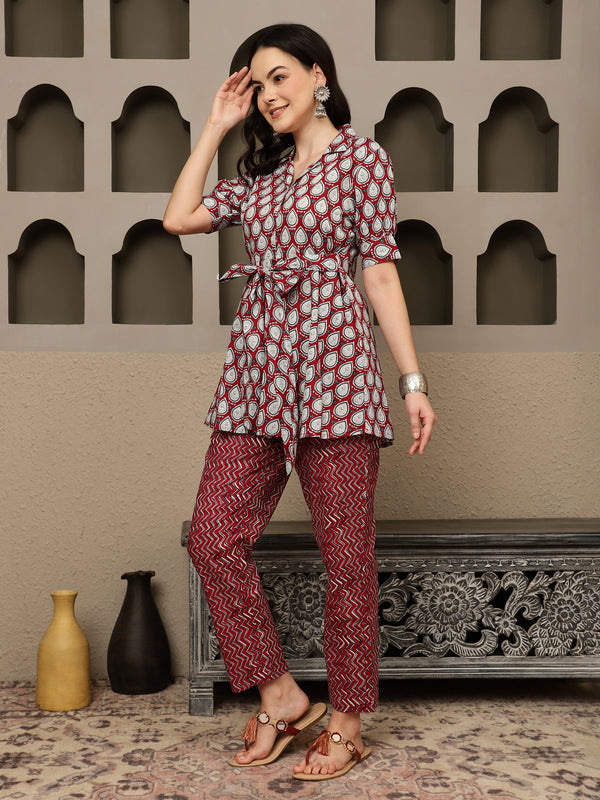 Berry Luxe Maroon Co-Ord Set