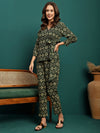 Forest Muse Printed Rayon Tunic & Trouser Co-Ord Set