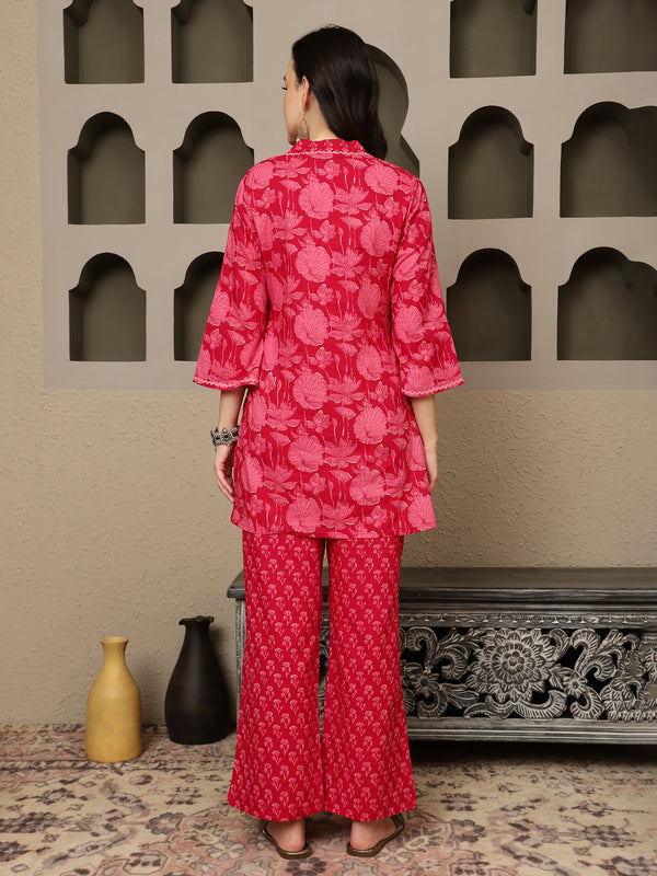 Sarini Printed Pure Cotton Tunic & Trousers Co-ord Set
