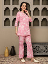 Nivara Floral Printed Cotton Tunic & Trousers Co-ord Set