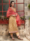 Printed Pure Cotton Straight Kurta With Trouser & Dupatta