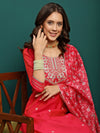 Roselle Grace Embroidered Silk Kurta Pant Dupatta Set