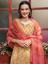 Printed Pure Cotton Straight Kurta With Trouser & Dupatta