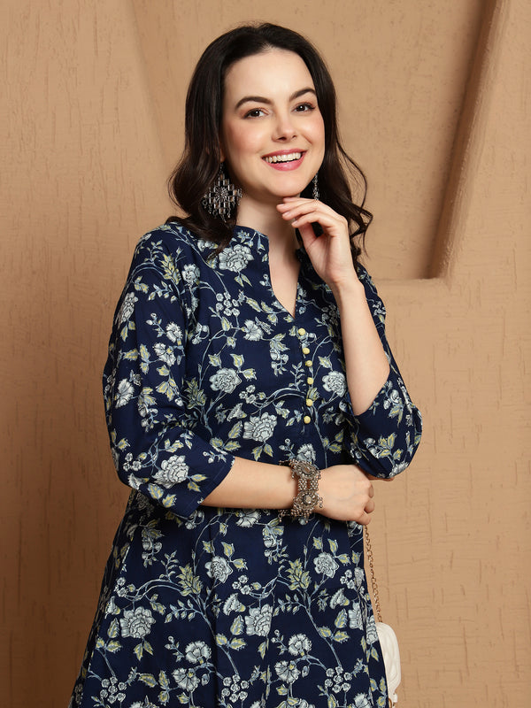 Evening Mist Cotton Shirt With Trouser Co-Ord Set