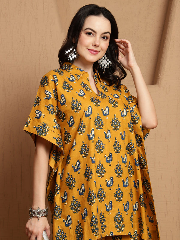 Abstract Printed Pure Cotton Tunic & Trousers Co-ord Set