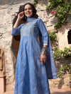 Indigo Drape Bandhej Printed Kurta Pant Dupatta Set