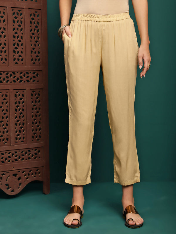 Lunar Taupe Embroidered Straight Kurta Pant with Dupatta Set
