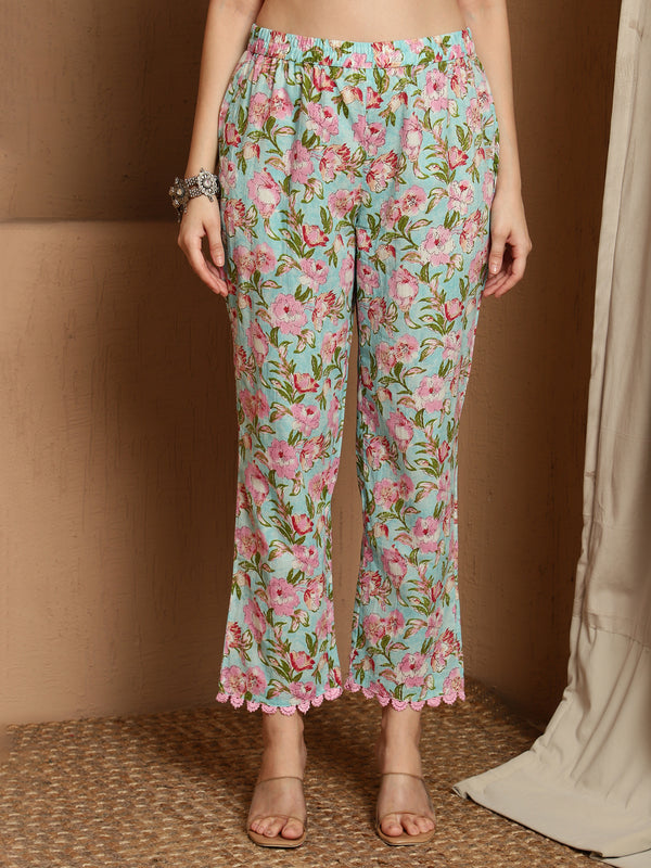 Turia Grace Floral Printed Top & Trouser Co-Ord Set