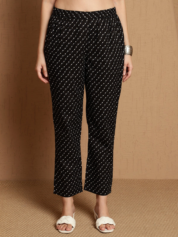 Noir Dots Cotton Printed Shirt & Trouser Co-Ord Set