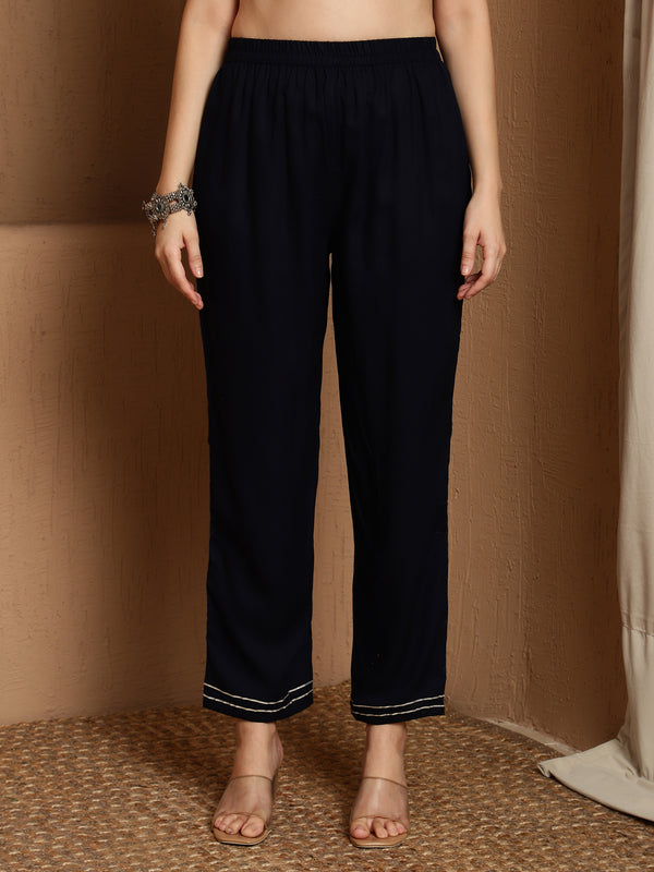 Olive Gleam Embroidered Viscose Rayon Kurta Set with Dupatta