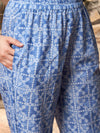 Indigo Drape Bandhej Printed Kurta Pant Dupatta Set