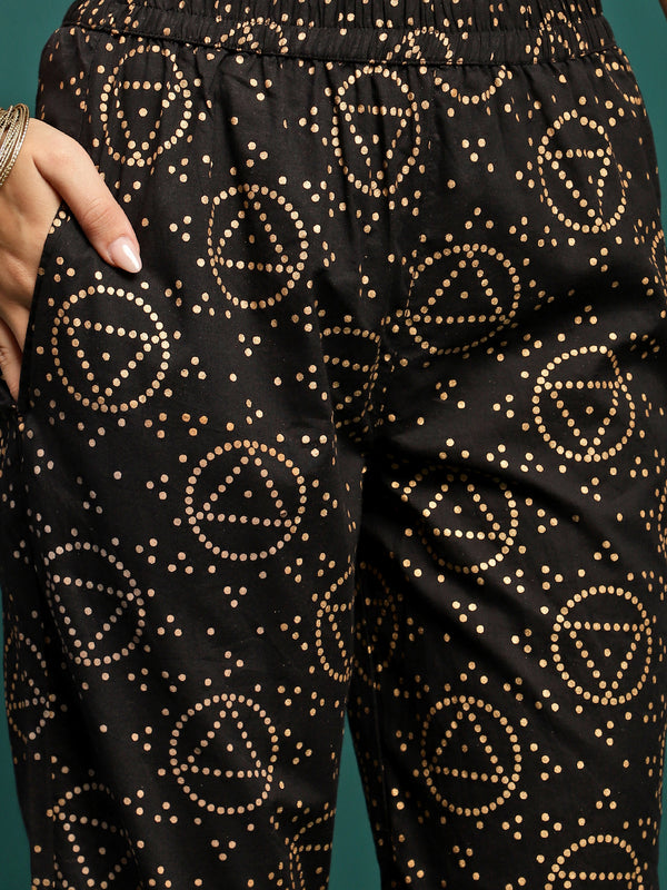 Petal Path Printed Straight Kurta With Trouser & Dupatta Set