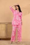 Pink Blossom – Pure Cotton Floral Printed Co-Ord Set for Women
