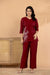 Crimson Elegance – Silk Blend Floral Embroidered Co-Ord Set