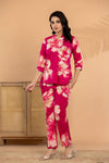 Fuchsia Bloom – Pure Cotton Floral Printed Co-Ord Set for Women