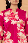 Fuchsia Bloom – Pure Cotton Floral Printed Co-Ord Set for Women