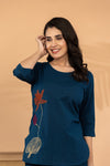 Ocean Grace – Cotton Flex Floral Embroidered Co-Ord Set