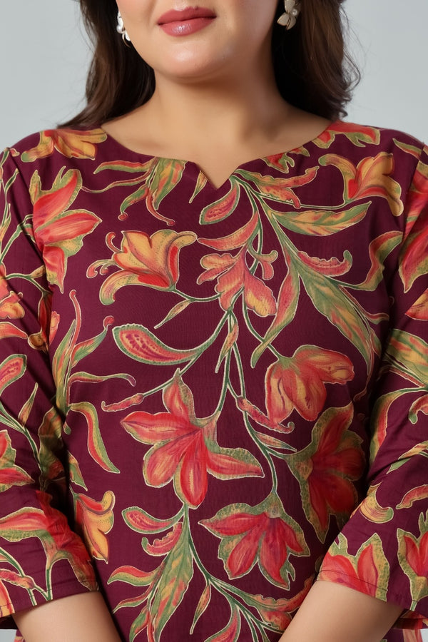 Burgundy Bloom Premium Co-Ord Set