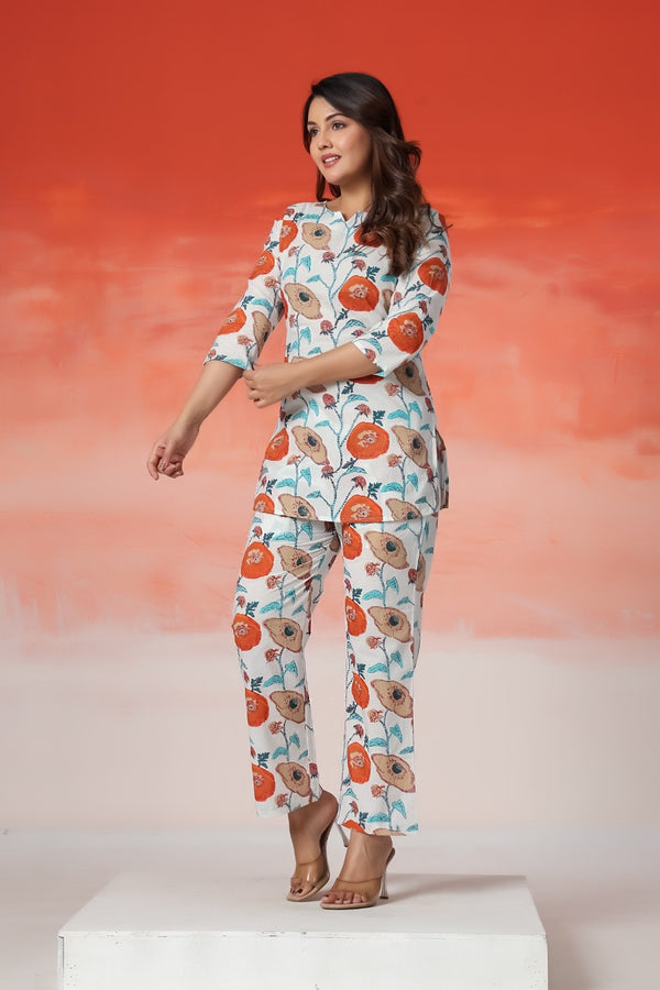 Ivory Poppy Premium Co-Ord Set