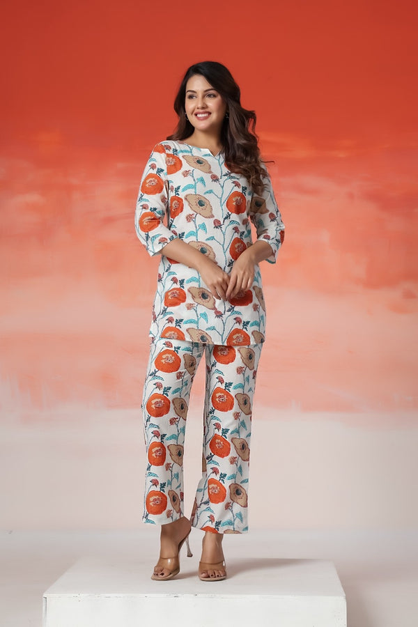 Ivory Poppy Premium Co-Ord Set