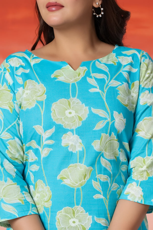 Aqua Bloom Premium Co-Ord Set