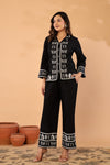 Black Artisan – Premium Cotton Flex Embroidered Co-Ord Set for Women
