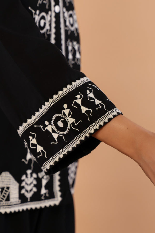 Black Artisan – Premium Cotton Flex Embroidered Co-Ord Set for Women