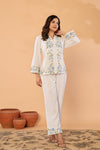 Celeste Bloom – Premium Cotton Flex Embroidered Shirt & Pant Co-Ord Set