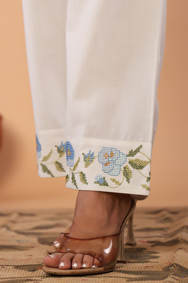 Celeste Bloom – Premium Cotton Flex Embroidered Shirt & Pant Co-Ord Set